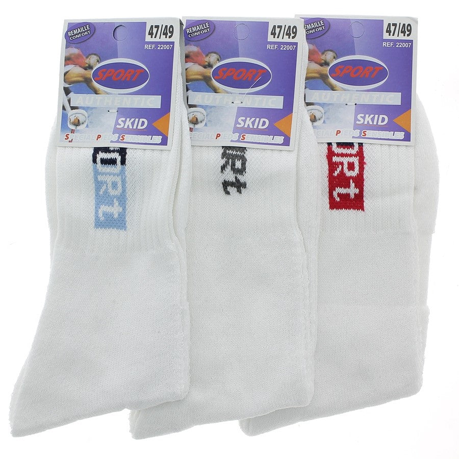 <transcy>Pack of 3 pairs of sports socks</transcy>